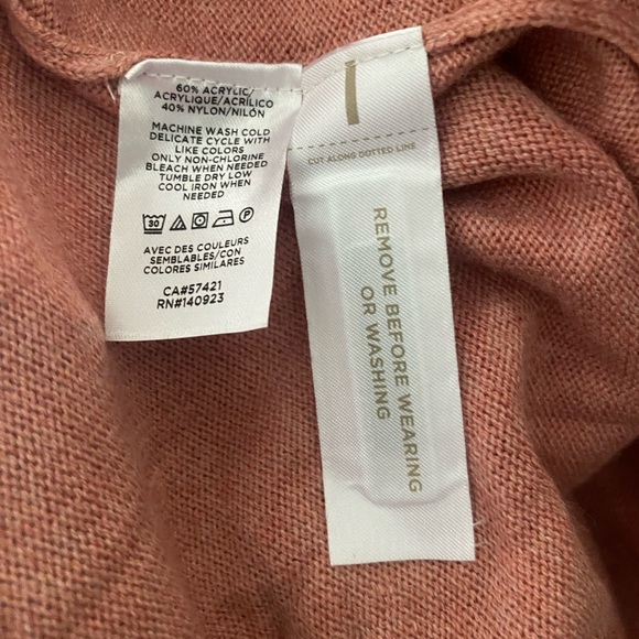 NWT Perfect Ann Taylor Loft Soft Cotton Blend Cowl Pink Peach Sweater - Picture 6 of 7